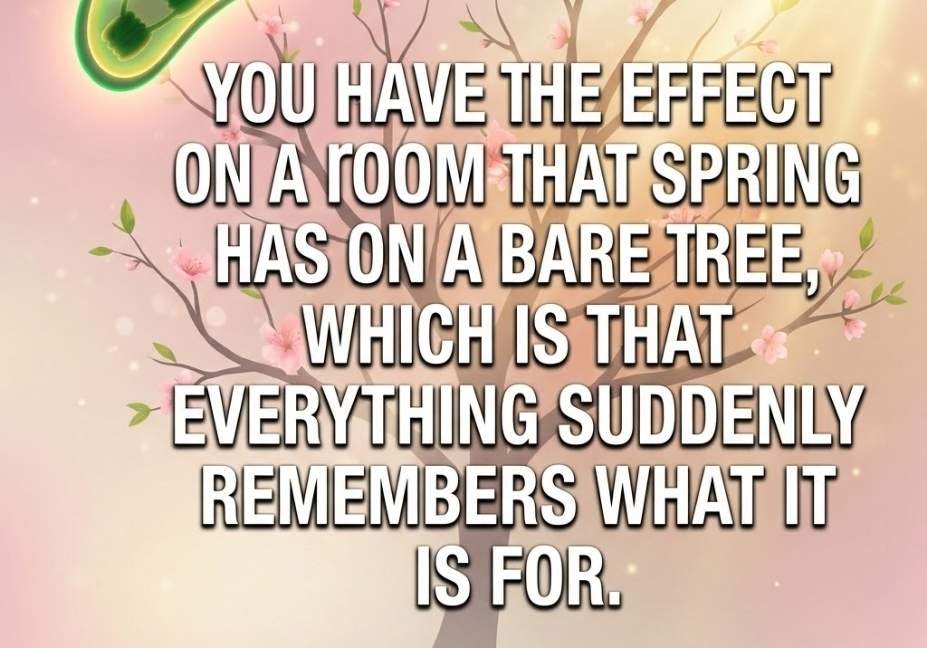 Original chloroplast pick up lines quote over a dreamy spring tree and blossom background