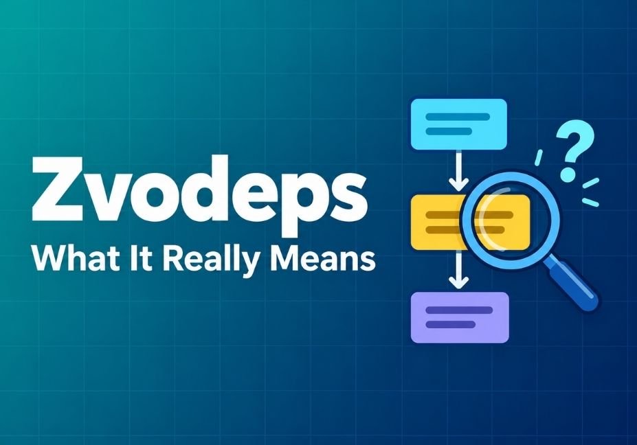 Zvodeps meaning banner with a flowchart and a magnifying glass over a question mark