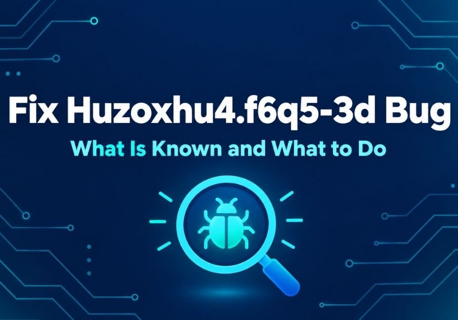 Fix huzoxhu4.f6q5-3d bug header with a bug icon in a magnifying glass on a dark tech background