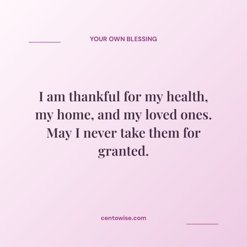 Thankful Friday blessing image about gratitude for health, home, and loved ones