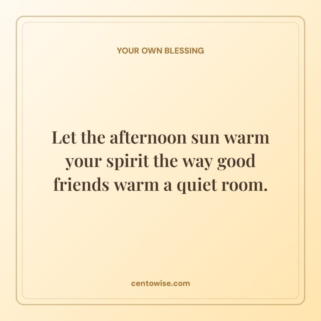 Good afternoon quote about sunshine and friendship inside a golden cream frame