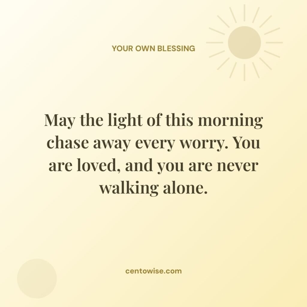 Yellow sunrise graphic with a good morning Tuesday blessing: may the light of this morning chase away every worry
