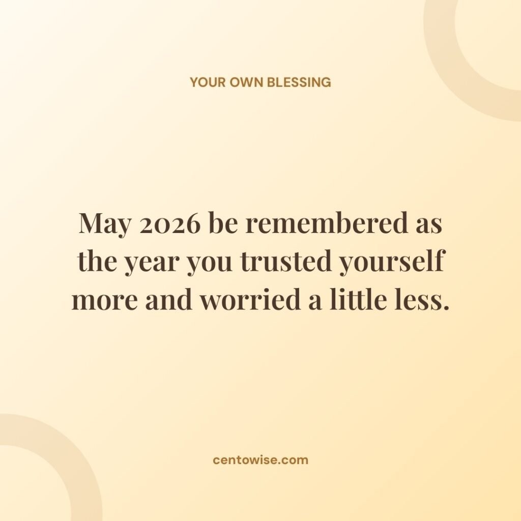 Happy Tuesday blessing for 2026 about trusting yourself more and worrying less on a golden yellow background