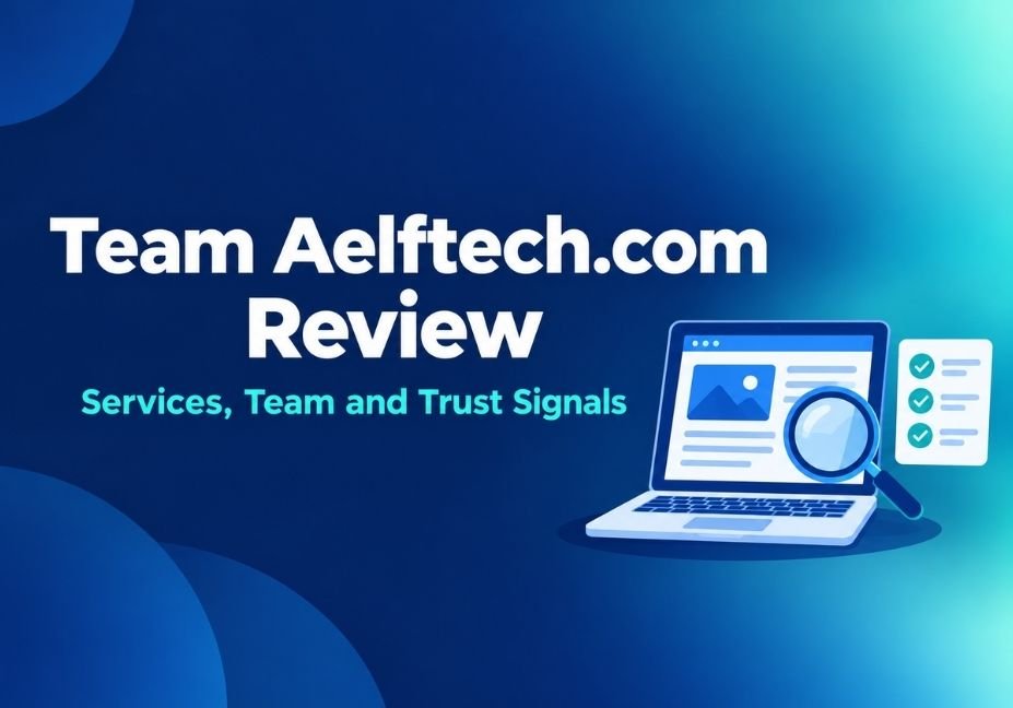 Team Aelftech.com review featured image with a laptop, magnifying glass and checklist